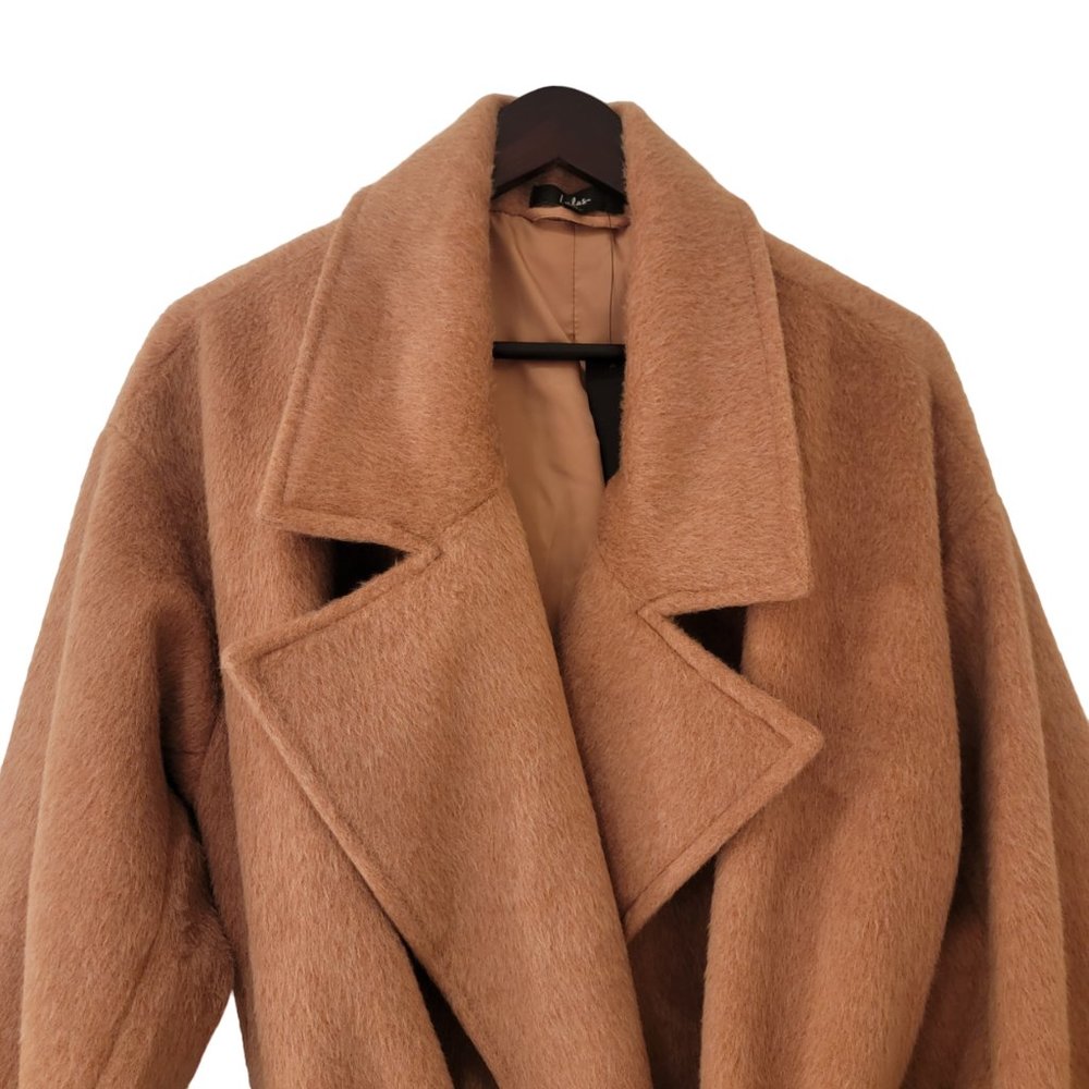Lulus Statement Chic Light Brown Belted Coat Size… - image 5